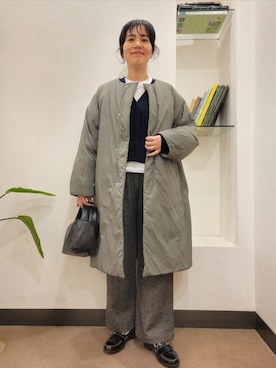 「HARUTA（ハルタ）の『別注』HARUTA×DOORS　キルトローファー（ローファー）」を使った、浪口　絵美さん（骨格ウェーブ・レディース・164cm）の秋コーディネート