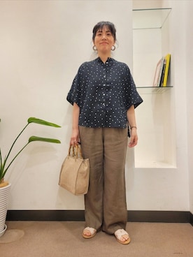 「リネン」｜浪口　絵美さん（レディース・164cm）の春コーディネート
