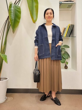 「アイテム（カバーオール）」を使った、浪口　絵美さん（レディース・164cm）の夏コーディネート
