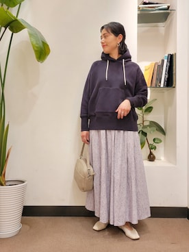 「プリントスカート」｜浪口　絵美さん（レディース・164cm）の春コーディネート