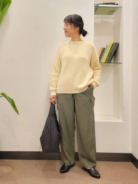 「URBAN RESEARCH DOORS（アーバンリサーチドアーズ）のクッショントート（トートバッグ）」を使った、浪口　絵美さん（レディース・164cm）の冬コーディネート