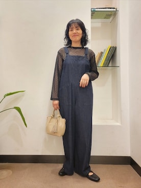 「アイテム（オールインワン・サロペット）」を使った、浪口　絵美さん（レディース・164cm）の夏コーディネート