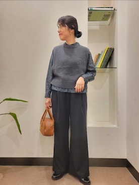 「HARUTA（ハルタ）の『別注』HARUTA×DOORS　キルトローファー（ローファー）」を使った、浪口　絵美さん（レディース・164cm）の秋コーディネート