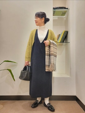 「アーバンリサーチドアーズ」｜「アイテム（ワンピース/ドレス）」を使った、浪口　絵美さん（レディース・164cm）の冬コーディネート