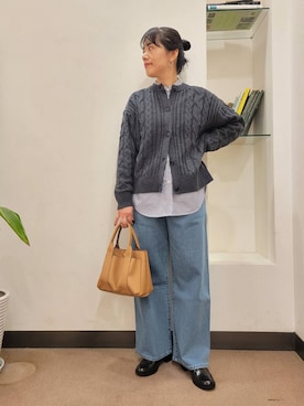 「アイテム（レインシューズ）」を使った、浪口　絵美さん（レディース・164cm）の秋コーディネート