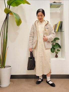 「patagonia」｜「アイテム（ワンピース/ドレス）」を使った、emiinamiiさん（レディース・164cm）の秋コーディネート