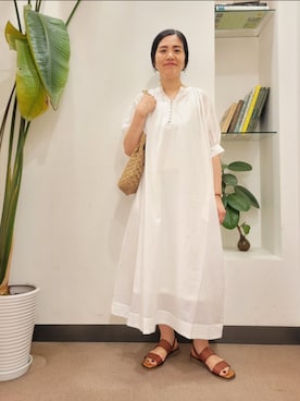 「ペーパーバッグ」｜「アイテム（ワンピース/ドレス）」を使った、emiinamiiさん（レディース・164cm）の夏コーディネート