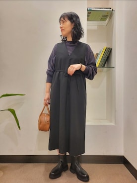 「アーバンリサーチドアーズ」｜「アイテム（ワンピース/ドレス）」を使った、浪口　絵美さん（レディース・164cm）の秋コーディネート