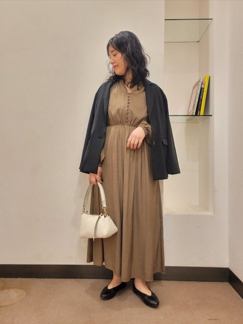 セール】『スタッフ企画』切替ギャザーフレアワンピース（ワンピース