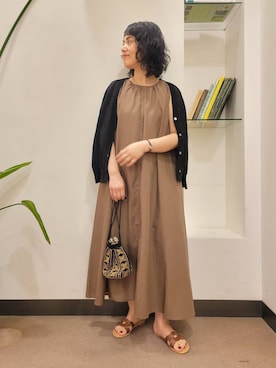 「オンオフ兼用」｜「アイテム（ワンピース）」を使った、浪口　絵美さん（レディース・164cm）の夏コーディネート