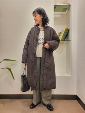 「アイテム（ダウンジャケット/コート）」を使った、浪口　絵美さん（レディース・164cm）の秋コーディネート