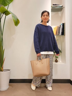 「フラワープリント」｜「アイテム（タンクトップ）」を使った、emiinamiiさん（レディース・164cm）の春コーディネート