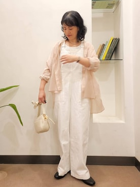 「かぐれ（カグレ）のアイテム（サロペット/オーバーオール）」を使った、浪口　絵美さん（レディース・164cm）の夏コーディネート