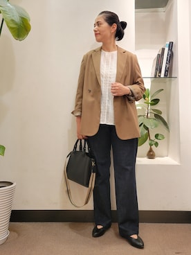 「RODE SKO」｜「アイテム（その他アウター）」を使った、emiinamiiさん（レディース・164cm）の秋コーディネート