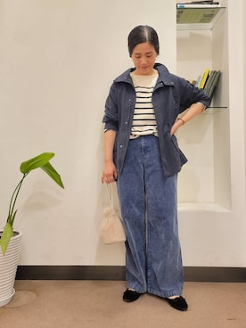 「アイテム（マウンテンパーカー）」を使った、浪口　絵美さん（レディース・164cm）の秋コーディネート
