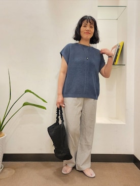 「RODE SKO（ロデスコ）のクリアカラーフラットシューズ（バレエシューズ）」を使った、浪口　絵美さん（レディース・164cm）の夏コーディネート