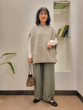 「URBAN RESEARCH DOORS（アーバンリサーチドアーズ）のスクエアトゥリボンミュール（サンダル）」を使った、浪口　絵美さん（レディース・164cm）の秋コーディネート