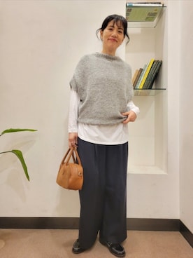 「HARUTA（ハルタ）の『別注』HARUTA×DOORS　キルトローファー（ローファー）」を使った、浪口　絵美さん（レディース・164cm）の秋コーディネート