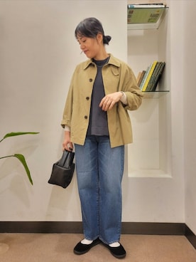 「アイテム（ステンカラーコート）」を使った、浪口　絵美さん（レディース・164cm）の秋コーディネート