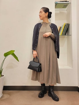 「アイテム（ワンピース）」を使った、浪口　絵美さん（レディース・164cm）の秋コーディネート