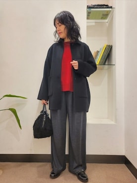 「HARUTA（ハルタ）の『別注』HARUTA×DOORS　キルトローファー（ローファー）」を使った、浪口　絵美さん（骨格ウェーブ・レディース・164cm）の秋コーディネート