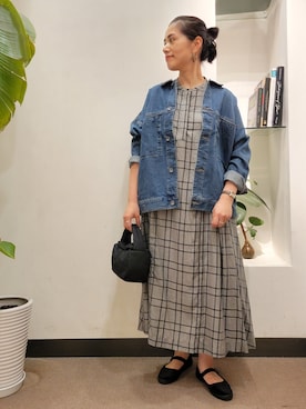 「orcival」｜「アイテム（デニムジャケット）」を使った、emiinamiiさん（レディース・164cm）の秋コーディネート