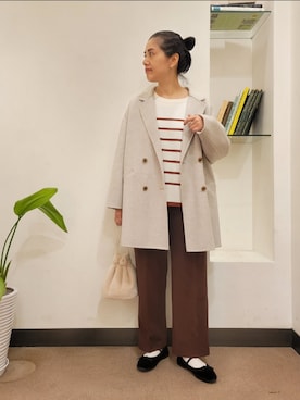 「URBAN RESEARCH DOORS（アーバンリサーチドアーズ）のウールリバーテーラードコート（その他アウター）」を使った、浪口　絵美さん（レディース・164cm）の秋コーディネート