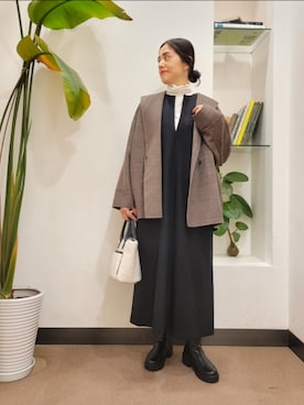 「ボックスワンピ」｜emiinamiiさん（レディース・164cm）の秋コーディネート