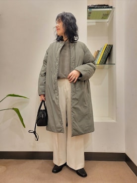 「アイテム（テーラードジャケット、グリーン系）」を使った、浪口　絵美さん（レディース・164cm）の秋コーディネート