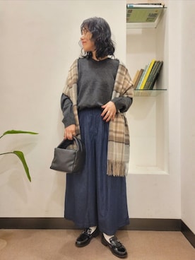 「HARUTA（ハルタ）の『別注』HARUTA×DOORS　キルトローファー（ローファー）」を使った、浪口　絵美さん（レディース・164cm）の秋コーディネート