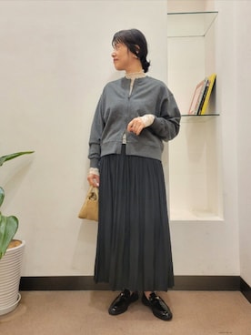 「URBAN RESEARCH DOORS（アーバンリサーチドアーズ）の編み込み2WAYバッグ | ミニバッグ/ハンドバッグ/ショルダーバッグ/（ハンドバッグ、ベージュ系）」を使った、浪口　絵美さん（レディース・164cm）の秋コーディネート