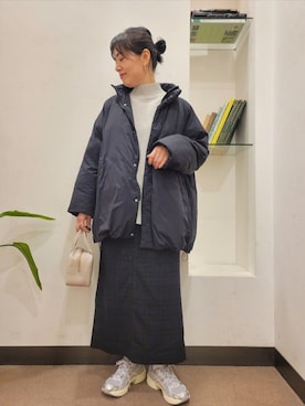 「アイテム（ボストンバッグ）」を使った、浪口　絵美さん（レディース・164cm）の秋コーディネート