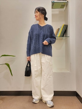 「かぐれ（カグレ）のユーティリティーイージーパンツ（その他パンツ）」を使った、浪口　絵美さん（レディース・164cm）の秋コーディネート