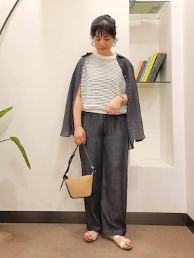 「MARCO BIANCHINI（マルコビアンチーニ）のアイテム」を使った、emiinamiiさん（レディース・164cm）の夏コーディネート