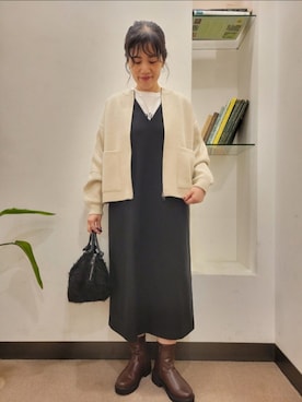 「POMTATA（ポンタタ）のPOMTATA　OTIS envan tote S（ハンドバッグ）」を使った、浪口　絵美さん（レディース・164cm）の秋コーディネート