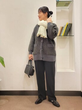 「アイテム（マフラー）」を使った、浪口　絵美さん（レディース・164cm）の秋コーディネート