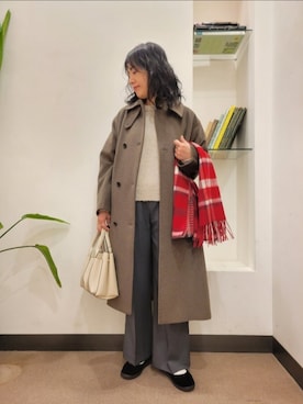 「アイテム（ニット/セーター）」を使った、浪口　絵美さん（レディース・164cm）の冬コーディネート