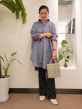 「フレアデニム」｜浪口　絵美さん（レディース・164cm）の春コーディネート