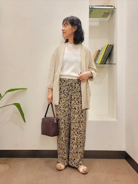 「アイテム（ジャケット/アウター）」を使った、浪口　絵美さん（レディース・164cm）の夏コーディネート