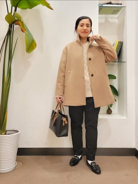 「オンオフ兼用」｜「アイテム（その他アウター）」を使った、浪口　絵美さん（レディース・164cm）の秋コーディネート