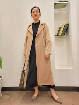 「アイテム（トレンチコート）」を使った、浪口　絵美さん（レディース・164cm）の秋コーディネート