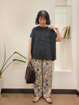 「PLAKTON（プラクトン）のPLAKTON　フラットサンダル（サンダル）」を使った、浪口　絵美さん（レディース・164cm）の夏コーディネート