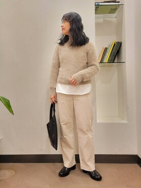 「アイテム（レインシューズ）」を使った、浪口　絵美さん（レディース・164cm）の冬コーディネート