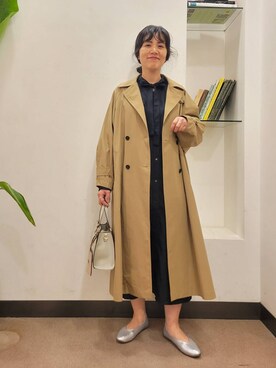 「ボウタイ」｜「アイテム（ジャケット/アウター）」を使った、emiinamiiさん（レディース・164cm）の冬コーディネート