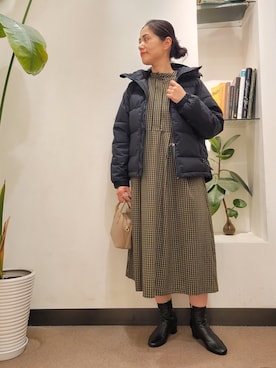 「RODE SKO」｜「アイテム（ダウンジャケット/コート）」を使った、emiinamiiさん（レディース・164cm）の秋コーディネート