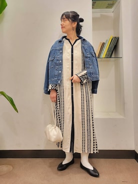 「アーバンリサーチドアーズ」｜「アイテム（デニムジャケット）」を使った、浪口　絵美さん（レディース・164cm）の春コーディネート