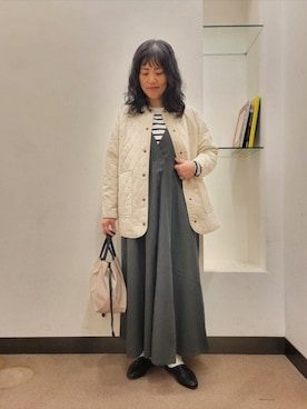「キルトジャケット」｜浪口　絵美さん（レディース・164cm）の冬コーディネート