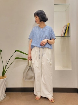「URBAN RESEARCH DOORS（アーバンリサーチドアーズ）のアイテム（ネックレス）」を使った、浪口　絵美さん（レディース・164cm）の夏コーディネート