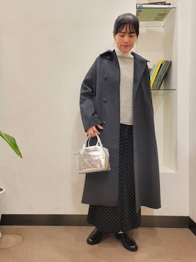 「アイテム（レインシューズ）」を使った、浪口　絵美さん（レディース・164cm）の冬コーディネート