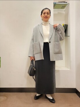 「ラメ」｜「アイテム（その他アウター）」を使った、emiinamiiさん（レディース・164cm）の秋コーディネート